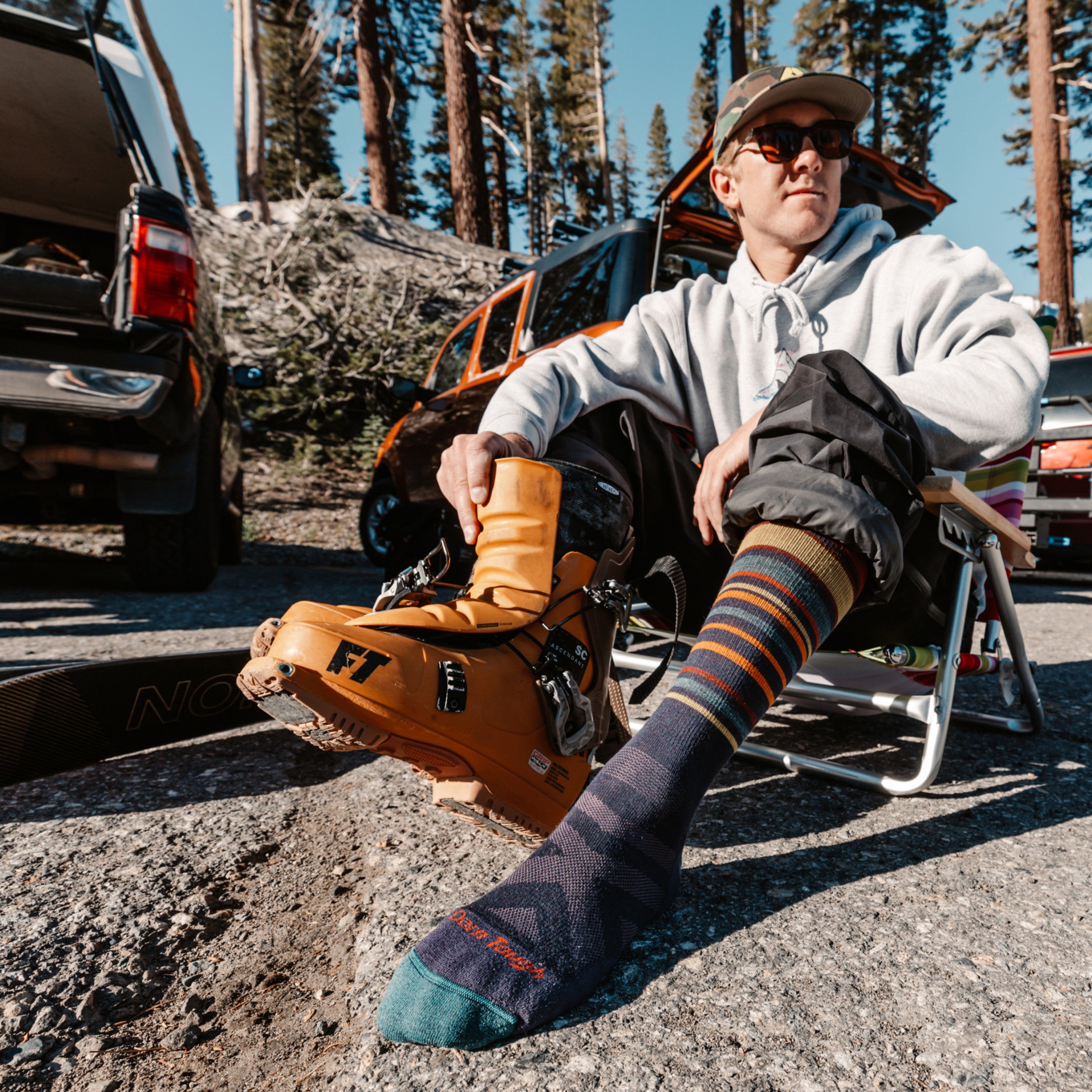 model sitting in chair wearing the 8017 Blackberry