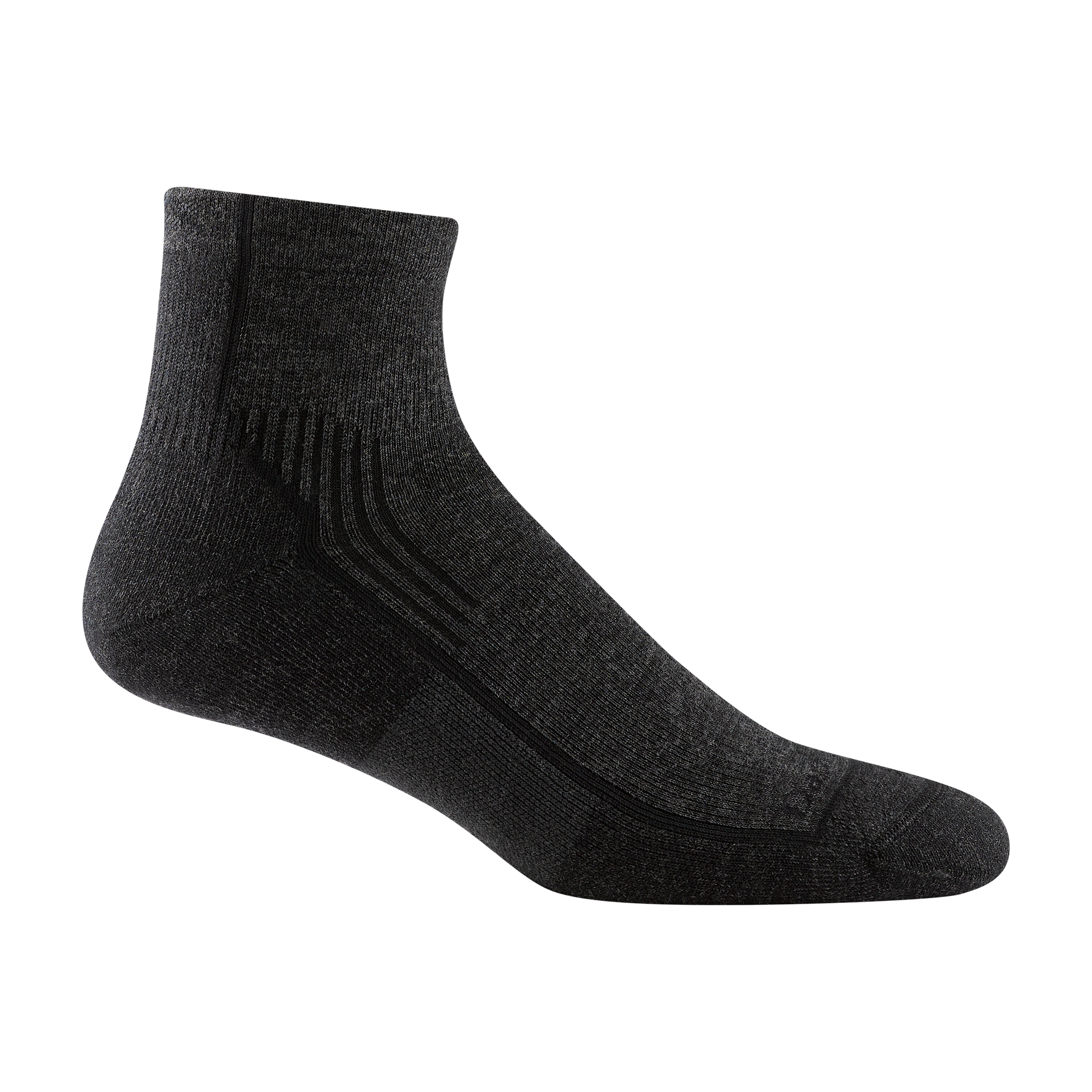 1959 men's quarter hiking sock in color dark gray with black forefoot outline