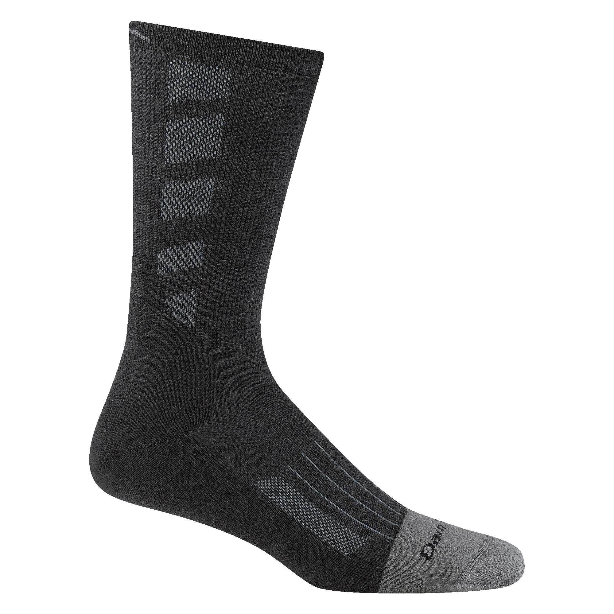 2209 Stanley K work boot sock in gravel featuring a gray full cushion toe with black body