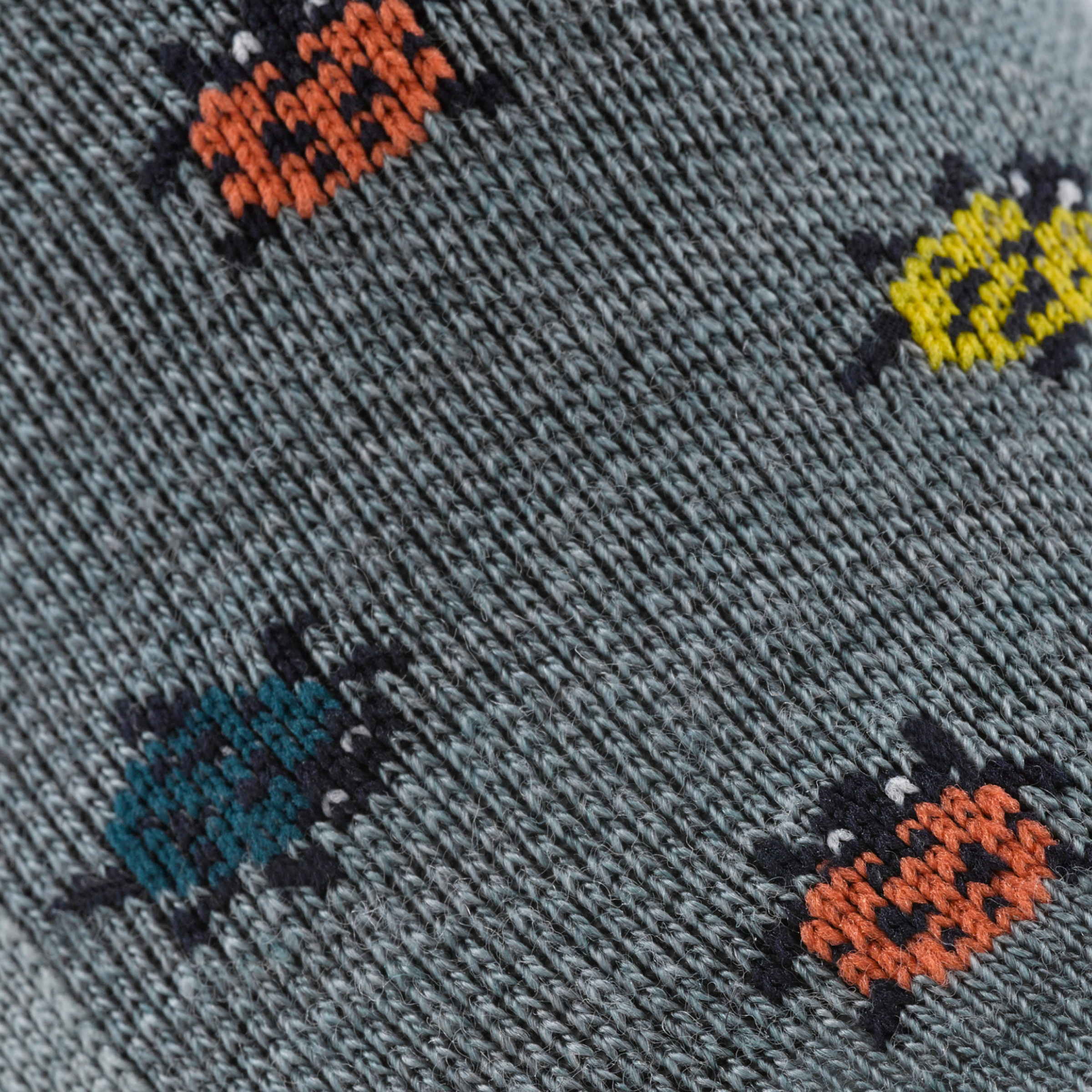 Call out detail image of the of the 6074 seafoam front image of crawling colorful lady bugs