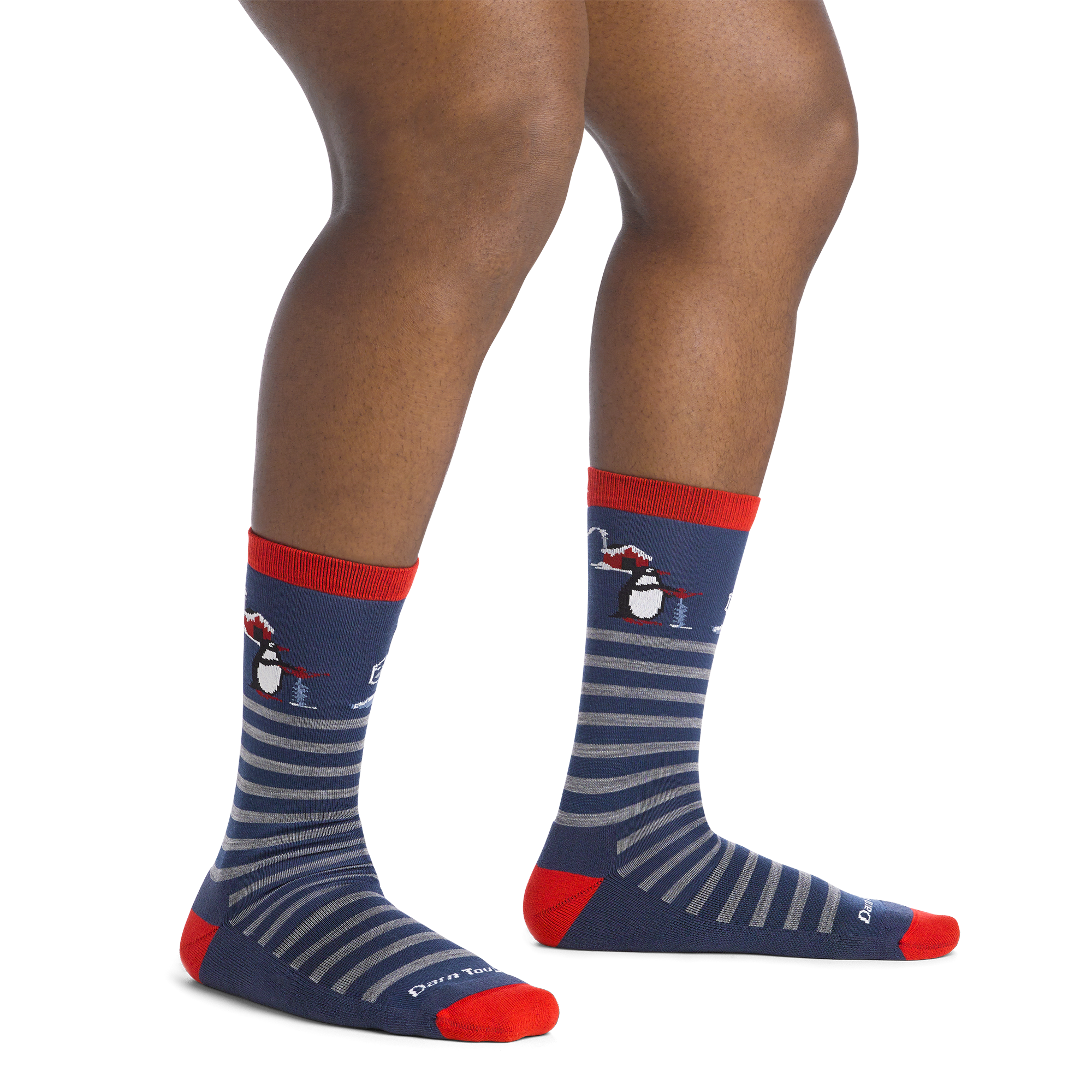 on model image bare foot wearing the 6096 wild life crew in polar bear lake colorway