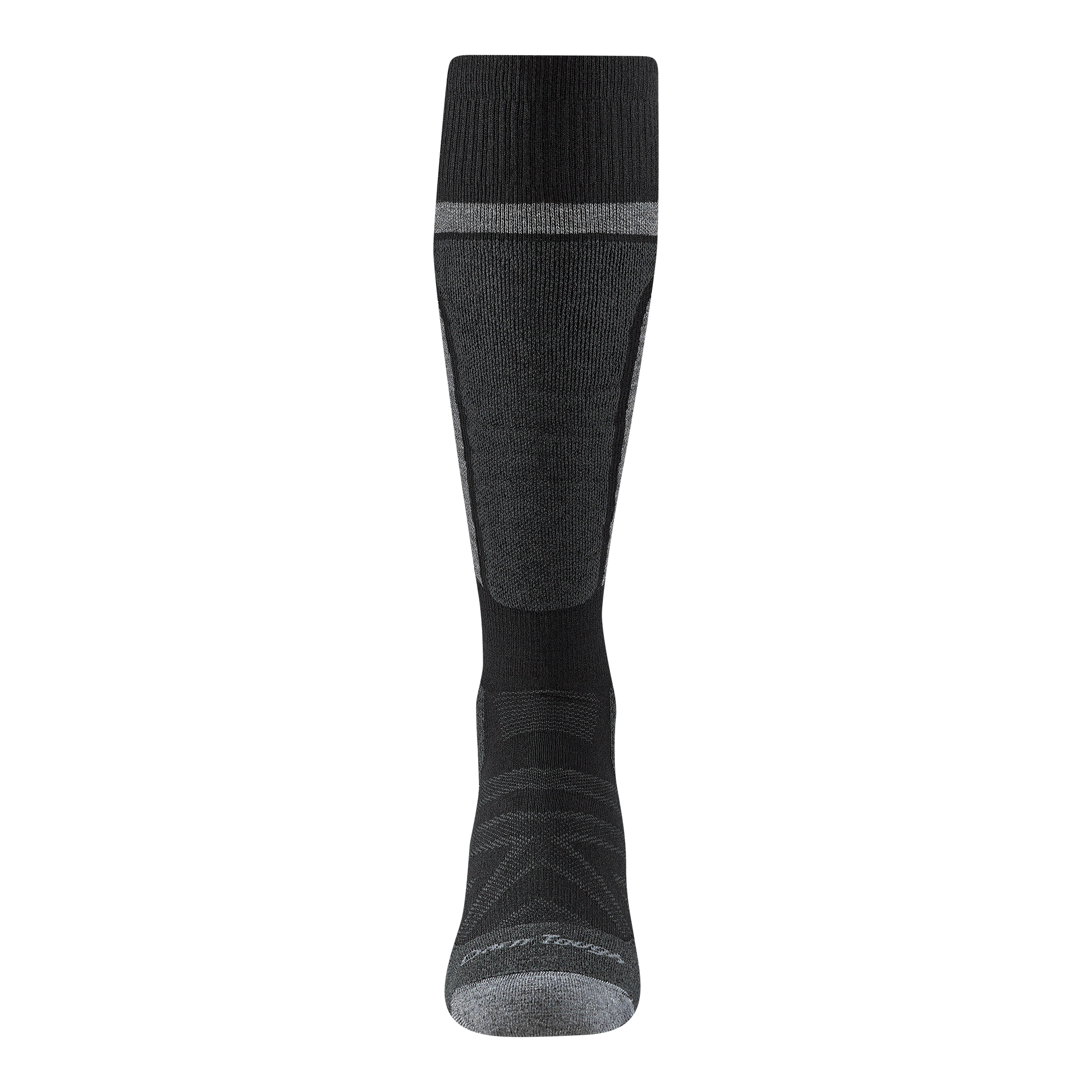 8053 Edge front view of shin pad in darker gray and light gray toe