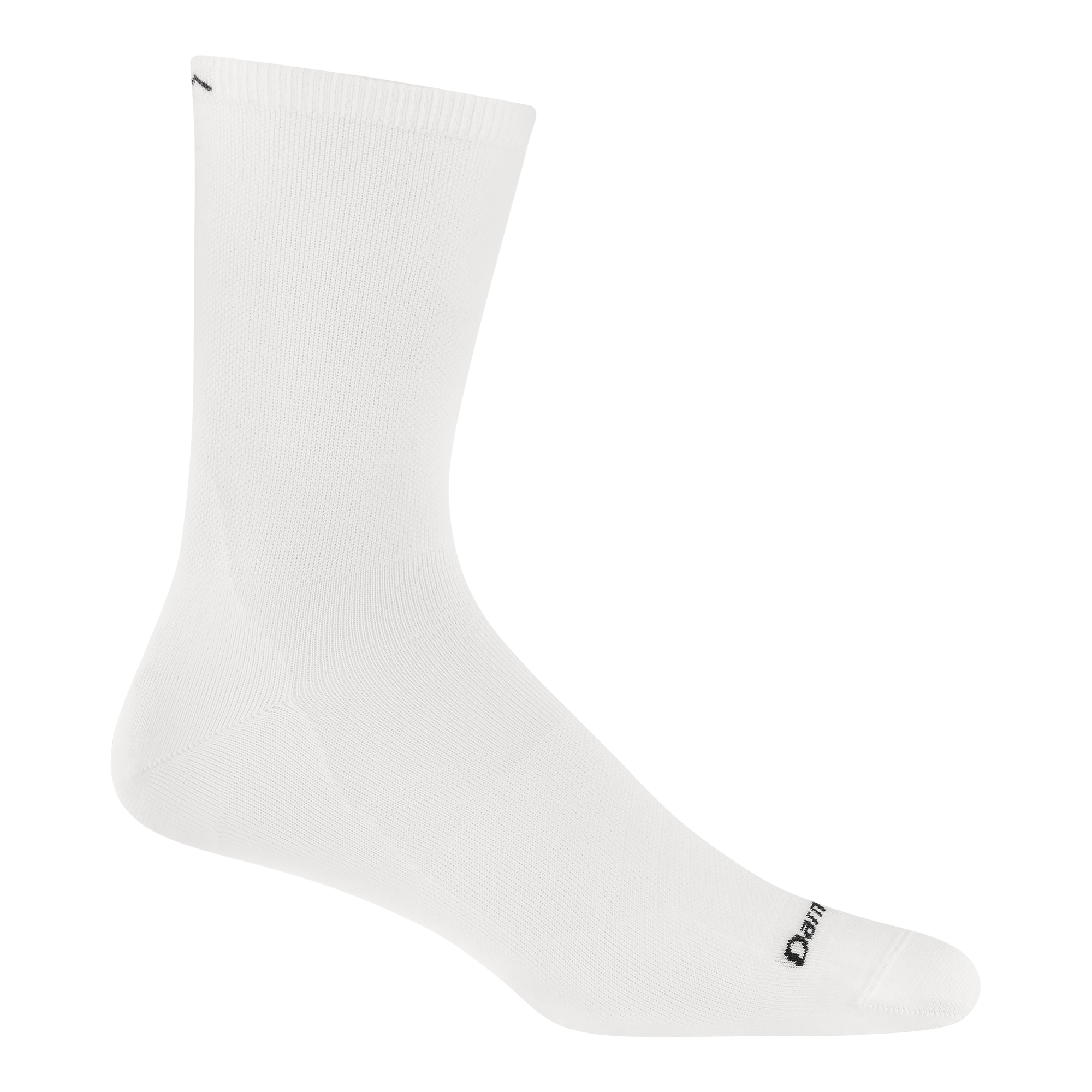 Mens micro crew running sock in white featuring a gray logo on toe