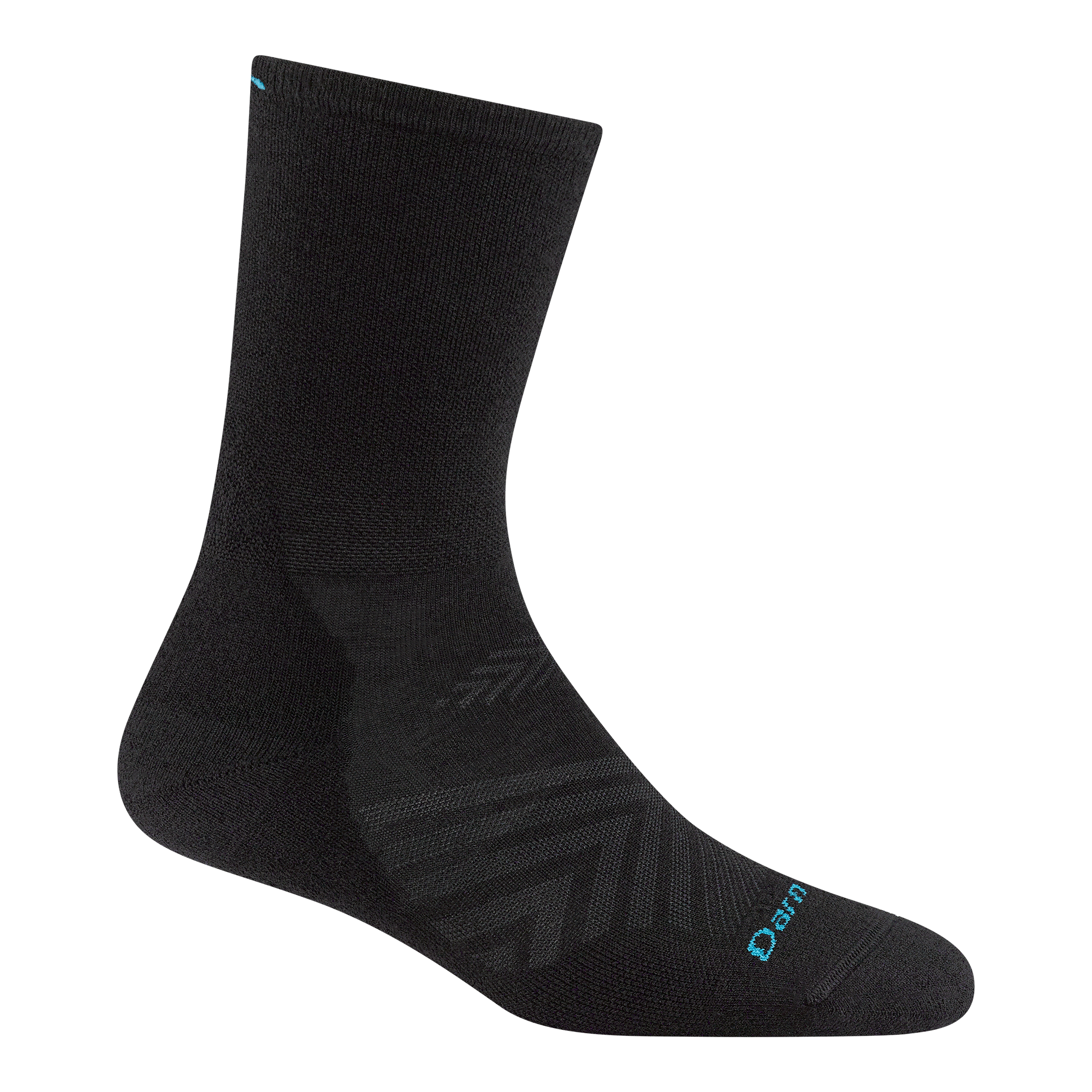 1072 Womens Run Micro Crew Ultra-Lightweight with Cushion in black featuring all black body with blue logo on toe and cuff