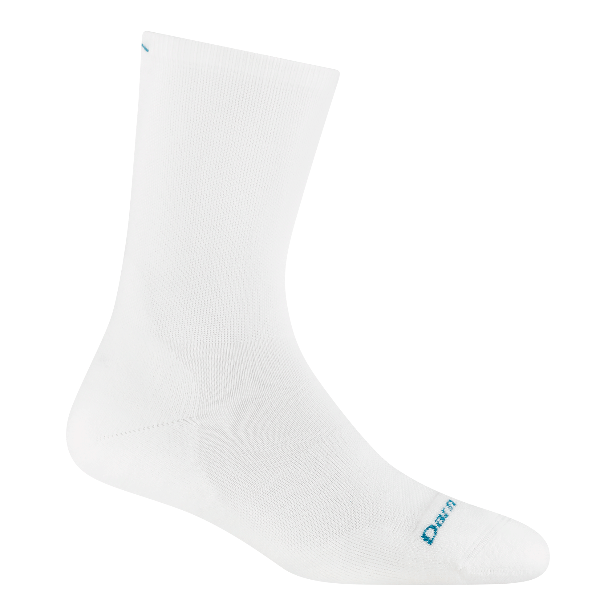 1072 women's Run Micro Crew Ultra-Lightweight with Cushion in white featuring all white body with blue logo on toe and cuff