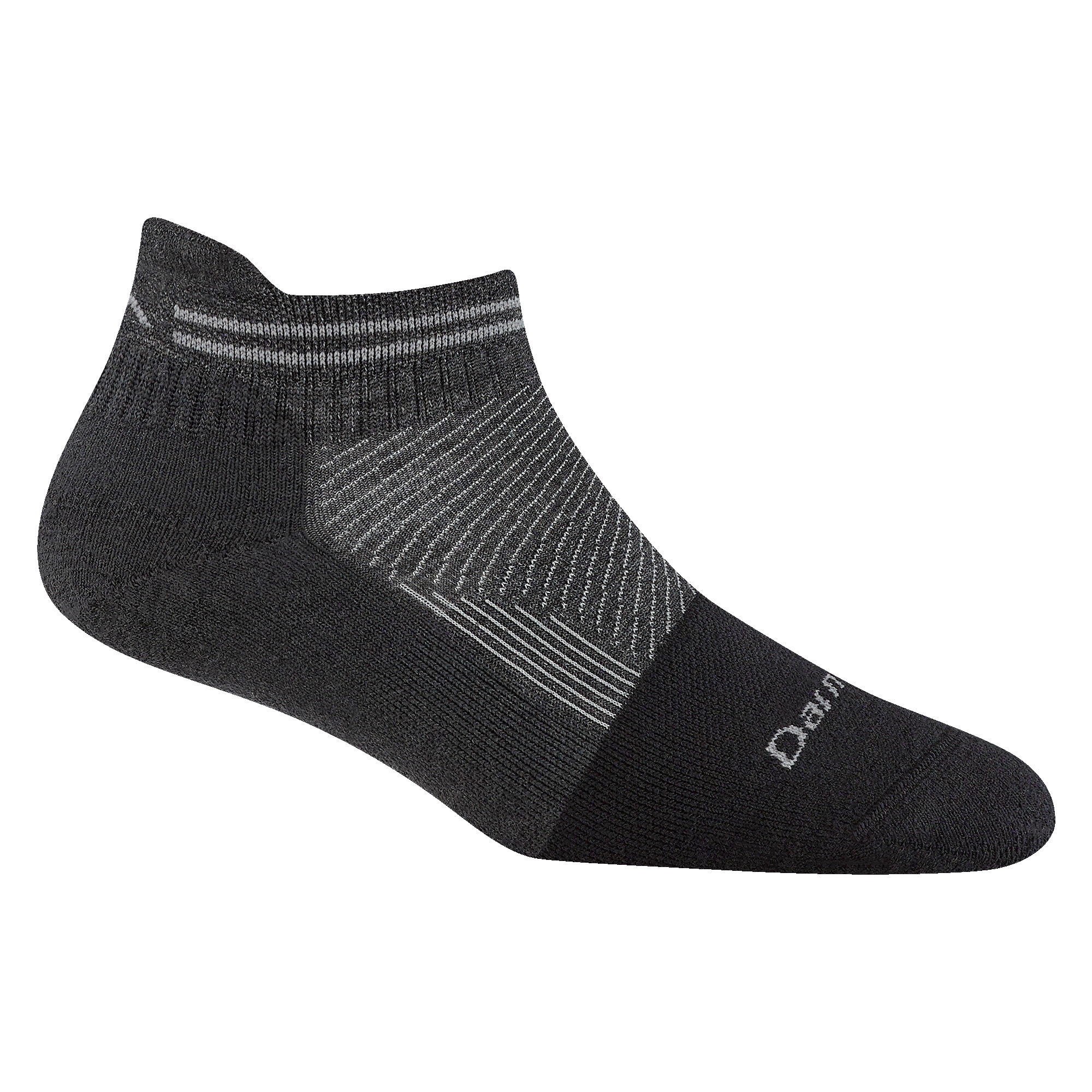 2210 Womens Steely no show tab work sock in gravel featuring black full cushion toe with dark gray body