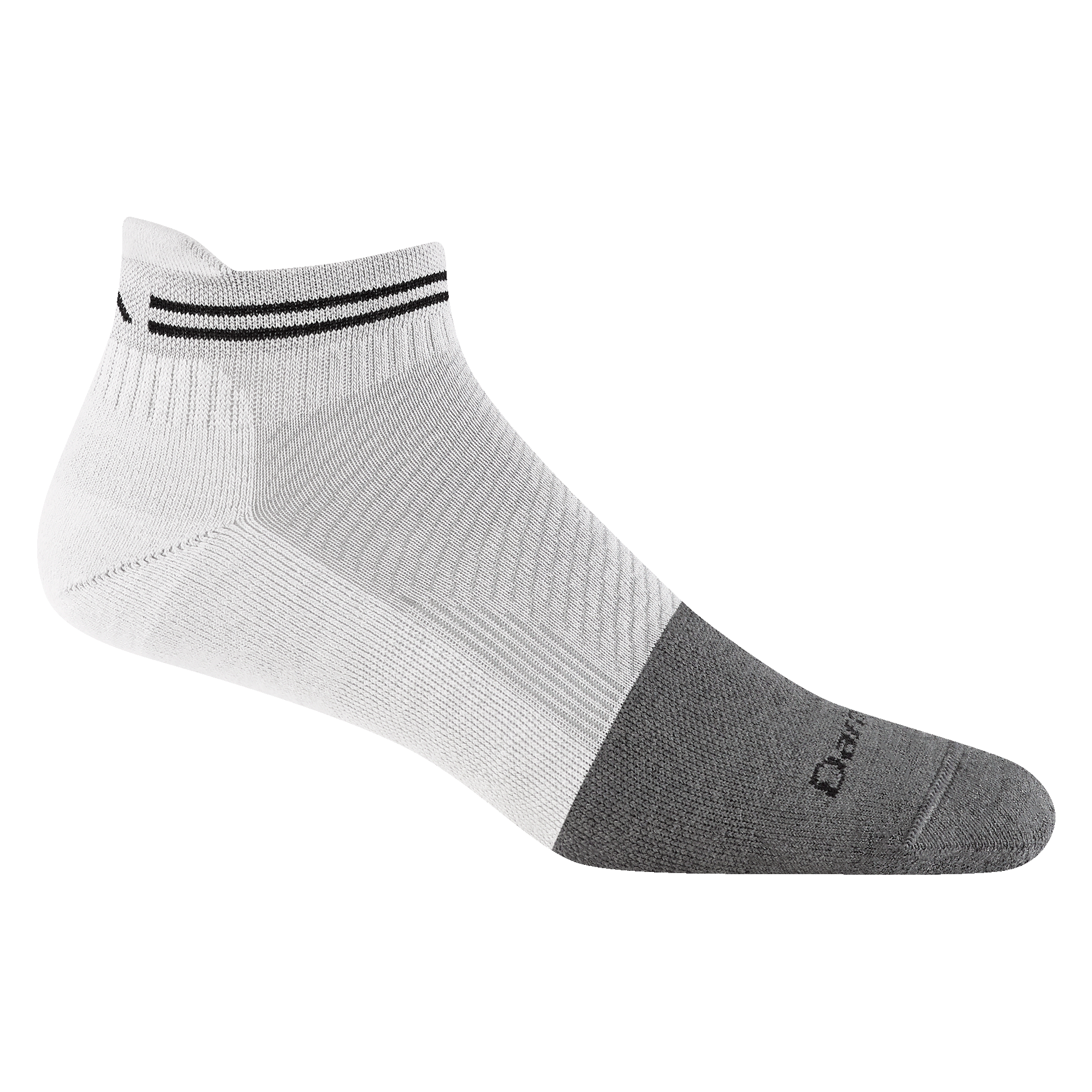 2211 mens Steely no show tab work sock in cement white featuring gray full cushion toe with off white body