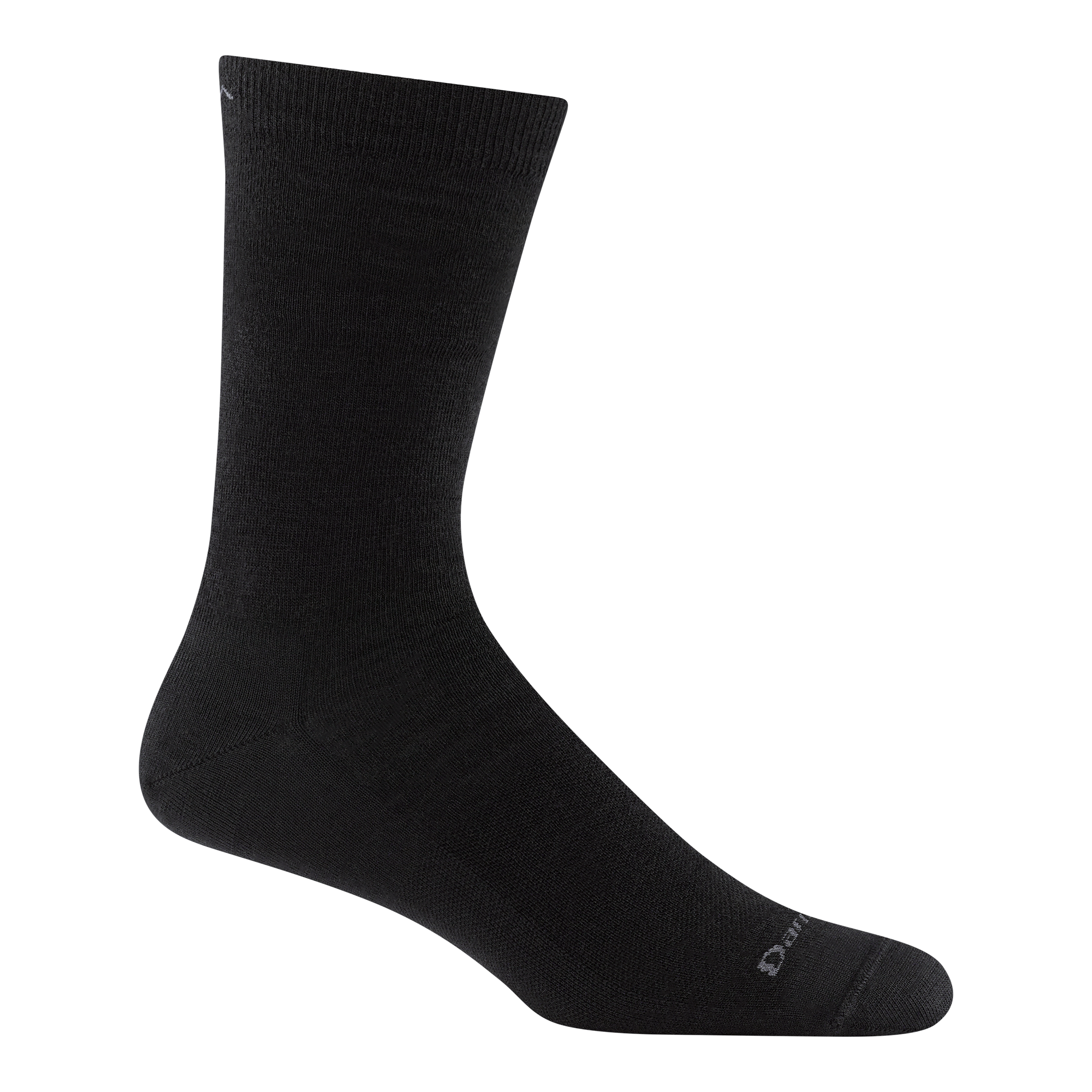 6032 solid crew sock in solid black colorway featuring a dark gray logo on black body