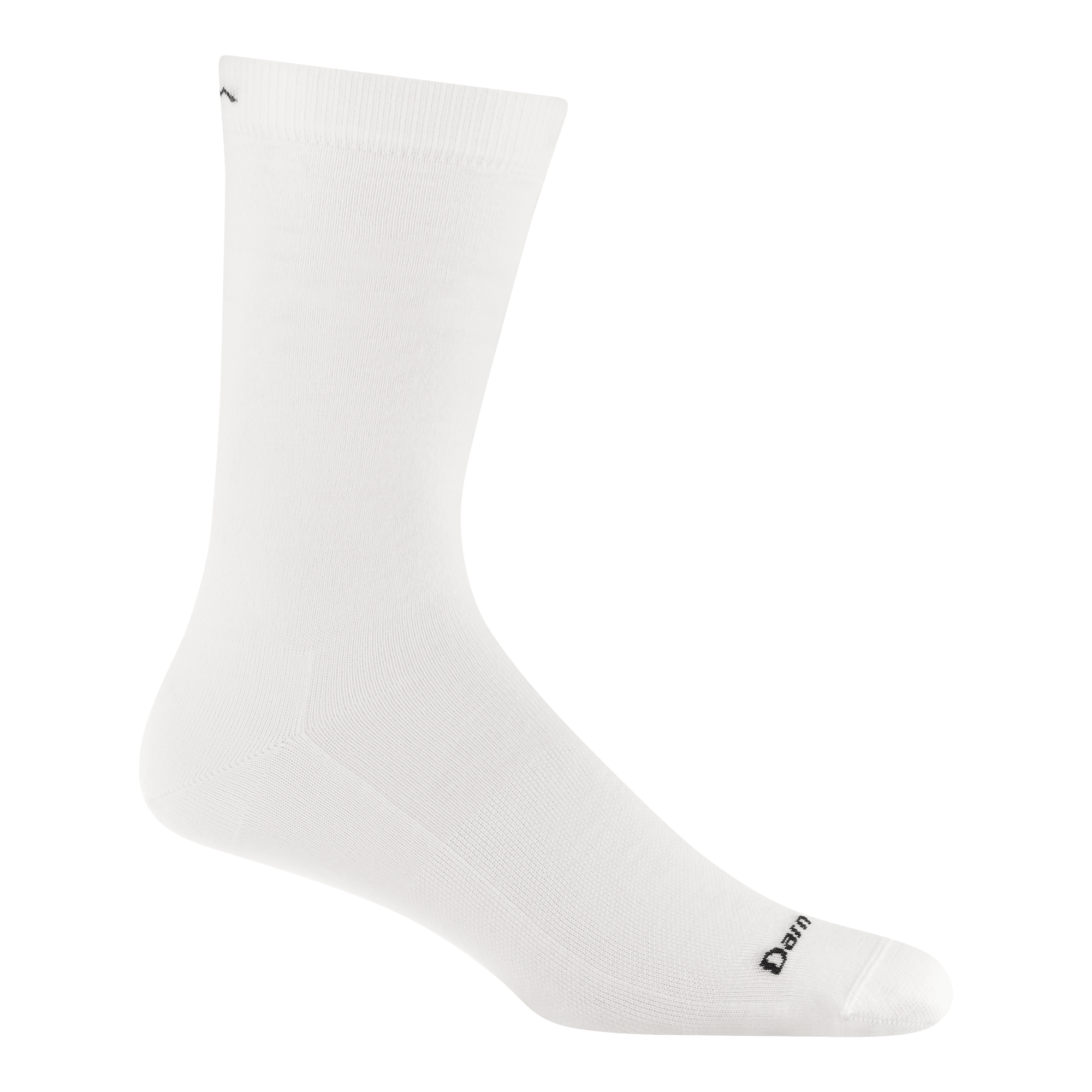 6032 solid crew sock in solid white colorway featuring a black logo on all white body