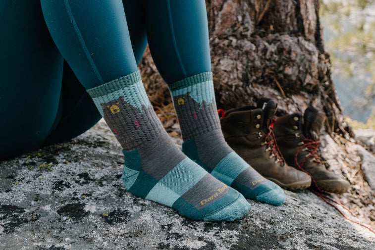 Shop Sock Gift ideas for her - feet wearing women's socks with bears on them