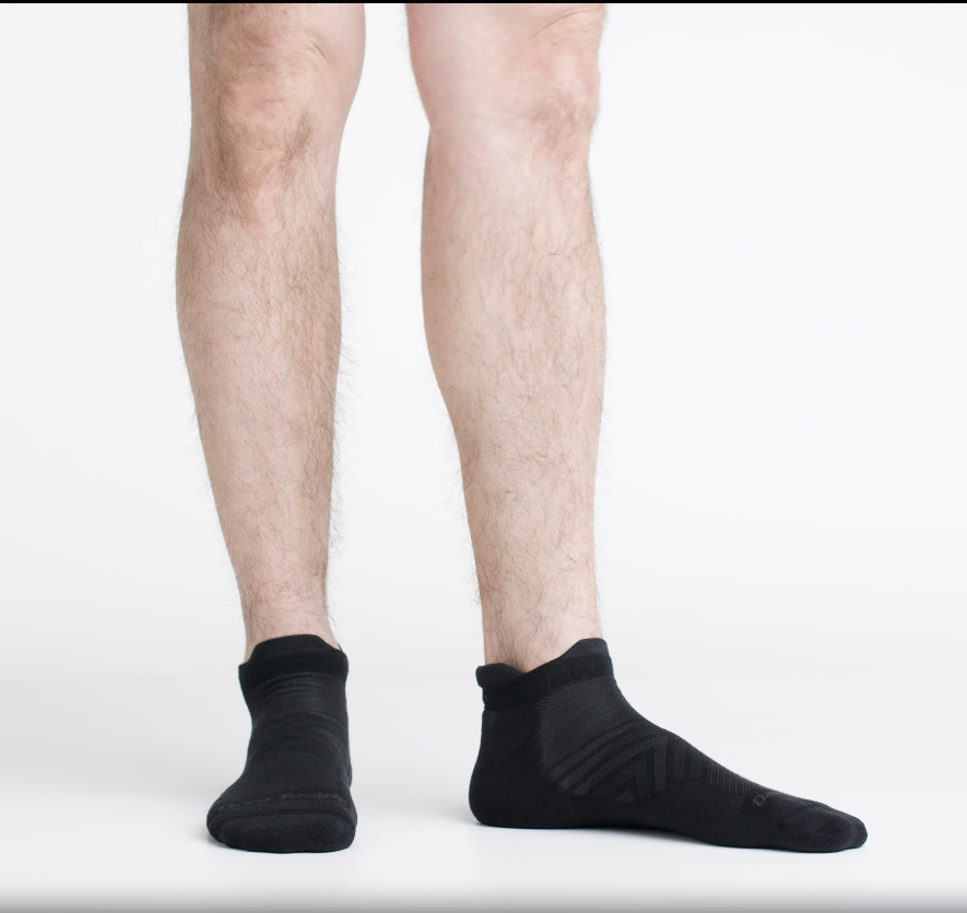 Model Rotating 360 wearing the 1039 Nos Show Running sock in Black